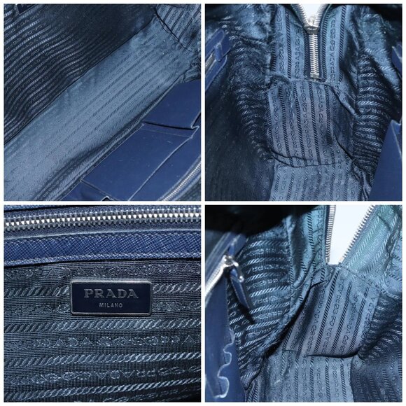 PRADA Business Bag Leather Navy Auth 102353 - Picture 15 of 16